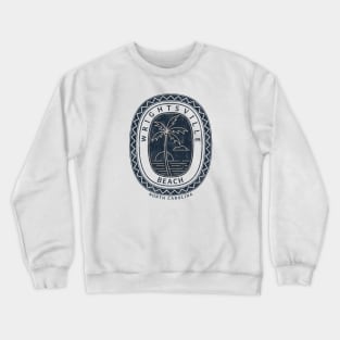 Wrightsville Beach, NC Summertime Vacationing Palm Tree Beach View Crewneck Sweatshirt